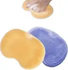 2Pc Shower Foot & Back Scrubber, Wall Mounted Massage Pad, Silicone Bath Massage
