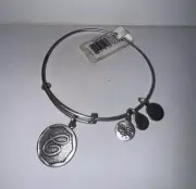 ALEX AND ANI Silver Toned C Initial Charm Bangle Bracelet ~ NEW! Comes with Box