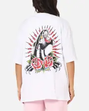 [ED HARDY] Ed Hardy Panther Ray T-shirt White - Size 2XL 2XL White
