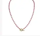 Virgins Saints & Angels VSA 6mm Lux Pink Tiger Eye Delfina Beaded Necklace NWT