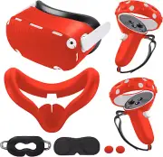 Compatible with Oculus Quest 2 Accessories, Silicone Face Cover, VR Shell Cover,