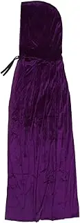 Ipetboom Hooded Cloak Robe for Men Cool Halloween Costume for Cosplay Parties Festivals Easy to Wear Long Cloak for Wizards Witches and Knights Purple