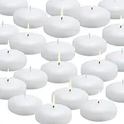 24 Pack Floating Candles, 3” White Unscented Dripless Wax Burning Candles, for Cylinder Vases, Weddings, Party and Holiday