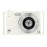 Digital Camera, Kids Camera, Vlog Camera with 64GB Card, Lanyard, 16X Zoom Anti Shake, Card Reader for Kid Student Children Teen Girl Boy, White