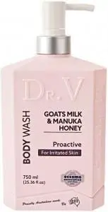 DR. V Body Wash Goats Milk & Manuka Honey (Proactive for Irritated Skin) 750ml
