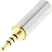 uxcell Household Audio Speaker 4 Pole Connector 3.5mm Female to 2.5mm Male Silver Tone