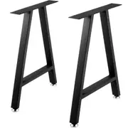 Metal Table Legs 28 x 17.7 inch A-Shaped Desk Legs Set of 2 Heavy Duty Bench Legs with Polyurethane Coating, Furniture Legs with Floor Protectors, Wrought Iron Coffee Table Legs for Home DIY