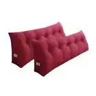 NNEAGS 2X 120cm Rose Red Triangular Wedge Bed Pillow Headboard Backrest Bedside