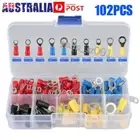 102PCS Insulated Electrical Wire Splice Terminal Spade/Crimp/Ring Connector Kit