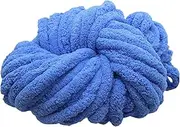 Chunky Chenille Yarn Super Bulky Yarn Plush Yarn Thick Yarn Acrylic for DIY Crafts Crocheting Hand Knitting Hat Blanket, Blue