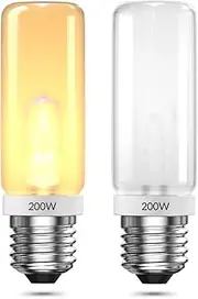 DoRight 200W E27 Halogen Tubular Bulb Warm White 2800K Dimmable 2403LM E27 Halogen Frost Lamp for Study, Office, Living Room, Bedroom, 230V, Pack of 2
