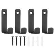 4Pcs Coat Hooks, 35x62mm Stylish and Sturdy Modern Metal Wall Hooks, Black