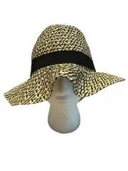 Ann Taylor Loft Floppy Beach Sun Hat Women’s S/M Black & Cream New