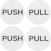 uxcell 2Set Push Pull Door Stickers, 3in Push and Pull Signs Plate Acrylic Vertical Self-Adhesive for Doors Glass Window Business Stores, Round, White