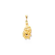 10k Yellow Gold Solid Satin Clowns Head Charm