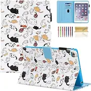 Dteck Case for iPad Mini 4 Case/iPad Mini 5 2019 (5th Generation 7.9 inch), Slim Premium Leather Smart Folio Stand Case with Pencil Holder, Auto Sleep/Wake, Multi-Angle Viewing Case, Cute Cats