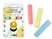 12pcs Jumbo Coloured Chalk Sticks Teaching Writing Arts Drawing Wall Sidewalk