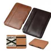 RFID Blocking Magic Flip Leather Wallet Slim Credit Card Holder Mens Money Clip