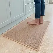 Kitchen Rugs and Mats Non Skid Washable, Absorbent Runner Rugs for Kitchen, Front of Sink, Kitchen Mats for Floor (Beige, 20"x32")