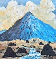 Original Irish Art Seascape Painting Mount Errigal County Donegal Ireland