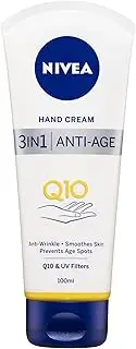 NIVEA Q10 3-in-1 Anti-Age Hand Cream 100ml | Nourishing Hand Moisturiser | Smooths Skin Texture | Reduces Appearance of Wrinkles | UVA/UVB Protection to Prevent Age Spots