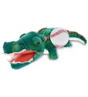 DolliBu Soft Green Alligator Stuffed Animal with Baseball Plush – 18 Inches