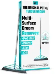 Magic Broom Squeegee Dog Pet Hair Remover, Rotatable, Extendable - Silicone B...