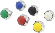 HAODEE Metal Button Switch 12mm Waterproof Small-Sized Round Miniature Reset Momentary Spherical Ball Circle Head Switching 1NO Screw (Size : Yellow)