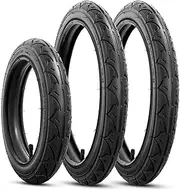Rear 16×1.75 and Front 12.5×1.75x2.25 Tires and Tubes(2Sets+1Set) Fit for BOB 3-Wheeler Gear Jogging Troller Models-Single and Double Stroller, Compatible with Revolution SE/Pro/Flex and Duallie
