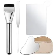 Makeup Mixing Palette, Cosmetic Blending Tray, Stainless Steel Makeup Plate with Spatula and Scraper for Women Foundation Eyeshadow Lipstick Home Travel Use, 100g