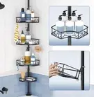 Corner Shower Caddy Tension Pole, 4-Tier Rust-Free Shower Organizer Corner, A...