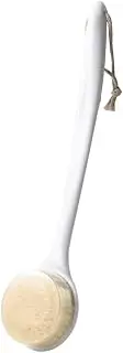 Back Scrubber for Shower, Long Handle Soft Body Brush, Shower Brush for Bath Wall Mounted, Quickly Dry Bath Brush for Men and Women (White, One size)
