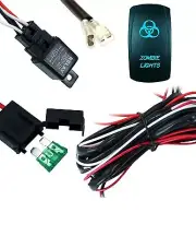 WIRING HARNESS KIT FOR LED WORK LIGHT BAR ZOMBIE BACKLIT ROCKER SWITCH 4WD