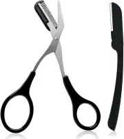 Professional Precision Trimmer Eyebrow Scissors Remover Beauty Tool with Comb...