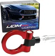 iJDMTOY Sports Red Aesthetic Track Racing Style Tow Hook Ring Compatible with 2024-up Ford Mustang Dark Horse ONLY, Made of Lightweight Aluminum