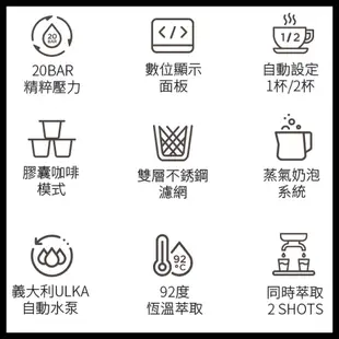 【CHEFBORN韓國天廚】ESTO多功能半自動義式咖啡機(義式/美式/膠囊) + 膠囊專用把手(贈專屬隨行杯)