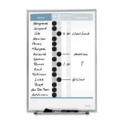 Quartet Matrix In/out Magnetic Board - 16" Height X 11" Width - White Steel