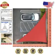Outdoor Shade Solution: 6' x 9' Red Triangle Sail, 95% UV Blockage with D-Rings