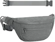 Fanny Pack for Women Men,Waist Bag Pack with Extra Extension Belt, Water Resistant Fashion Crossbody Belt Bags for Travel Walking Running Hiking, Pink Patent Pending, Grey