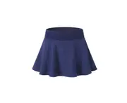 Women'S Pleated Elastic Quick-Drying Tennis Skirt With Shorts Running Skort - Navy