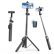 62" Phone Tripod - Extendable Tripod for iPhone and Selfie Stick 62in Black
