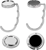4 Pcs Portable Handbag Hooks for Tables Zinc Alloy Metal Hook Long Handbag Hanger Storage Table Hook Non-Slip Folding Purse Hangers Table Bag Hook Holders for Restaurant Bar and Office