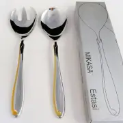 ESTASI GOLD Mikasa Salad Servers 8.5" NEW NEVER USED made in Japan