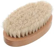 Beavorty Horsehair Shoe Brush for Cleaning Wooden Handle Soft Bristles Curved Design for Polishing Dusting Portable Boot Brush for Travel Home Use