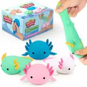 Yoya Toys Squisheez Axolotl 4Pack - Mini Squishy Animal Toys for Stress Relief -