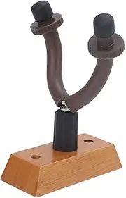 String Instrument Wood Wall Mount Bracket,Guitar BassHanger Stand with Adjustable Stopper (GG-2)