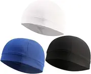 [TINEASUR] Cycling Hat Cap Skull Cap Men Silk Adjustable Beanie Quick Dry Liner 3pcs Liner Cycling Sports Headwear Outdoor Sports Accessories Black