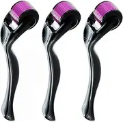 TAVVKE Microneedling Derma Roller for Face Body Beard Hair Growth - 3 Packs 540 Titanium Microneedle Roller Kit for Home Use (0.5+1.0+1.5 mm)