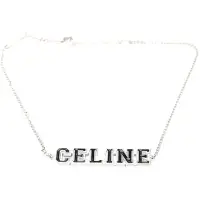 在飛比找Yahoo奇摩購物中心優惠-CELINE Université 字母標誌鍍銠純銀手鍊