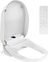 ADVWIN U-Shaped Smart Toilet Seat with Remote Control, Heated Electronic Bidet Toilet Seat with Self-Clean Nozzle, Warm Water Spray, Air Dryer, Soft Close Lid, Night Light, Fits Most Toilets